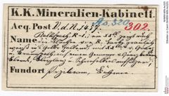 Etiketten zu Calcit (NHMW-MIN-As320)